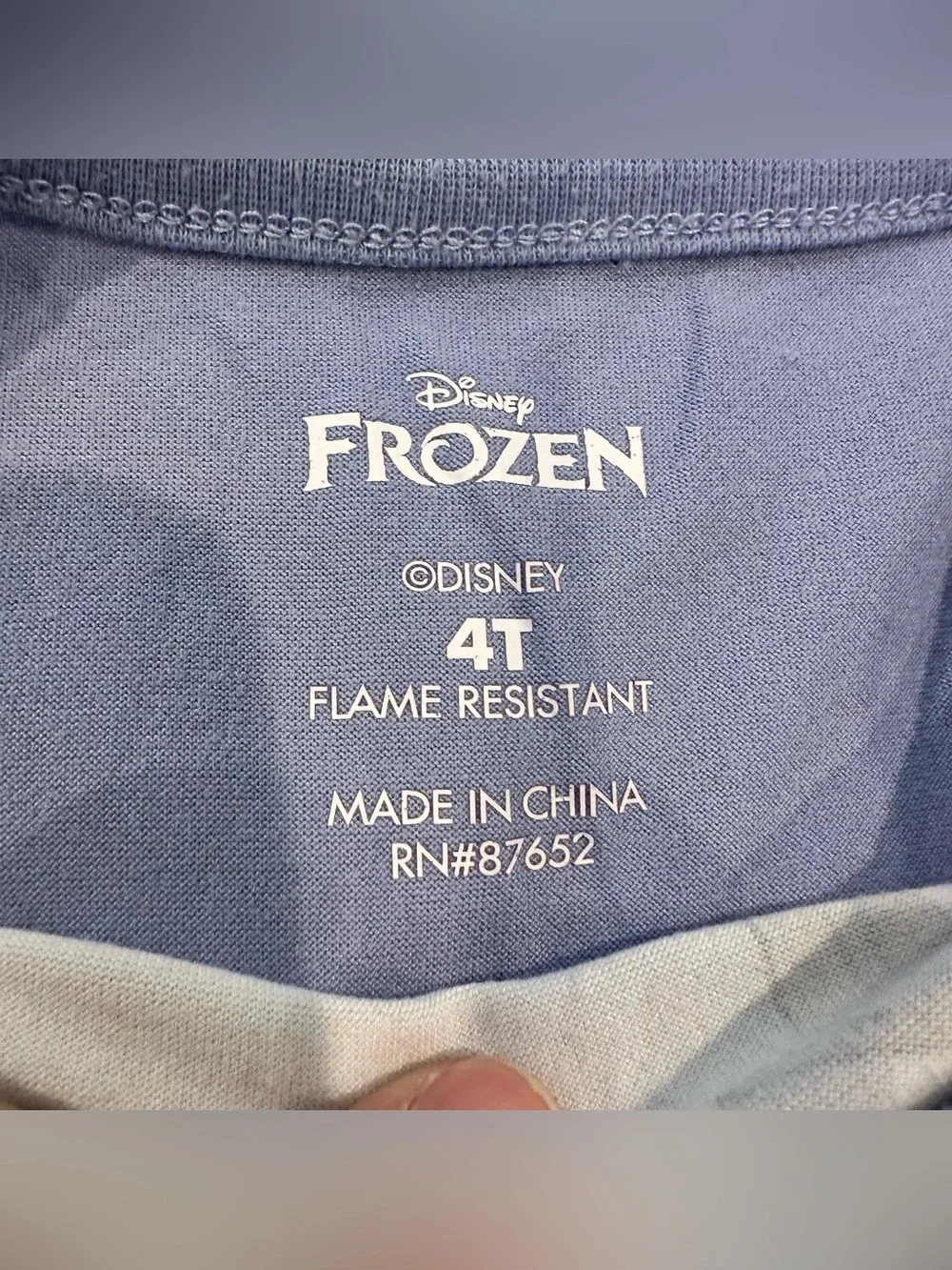 Disney Frozen Girls Pajama Set in Light Blue with Pink Accents Size 4t
